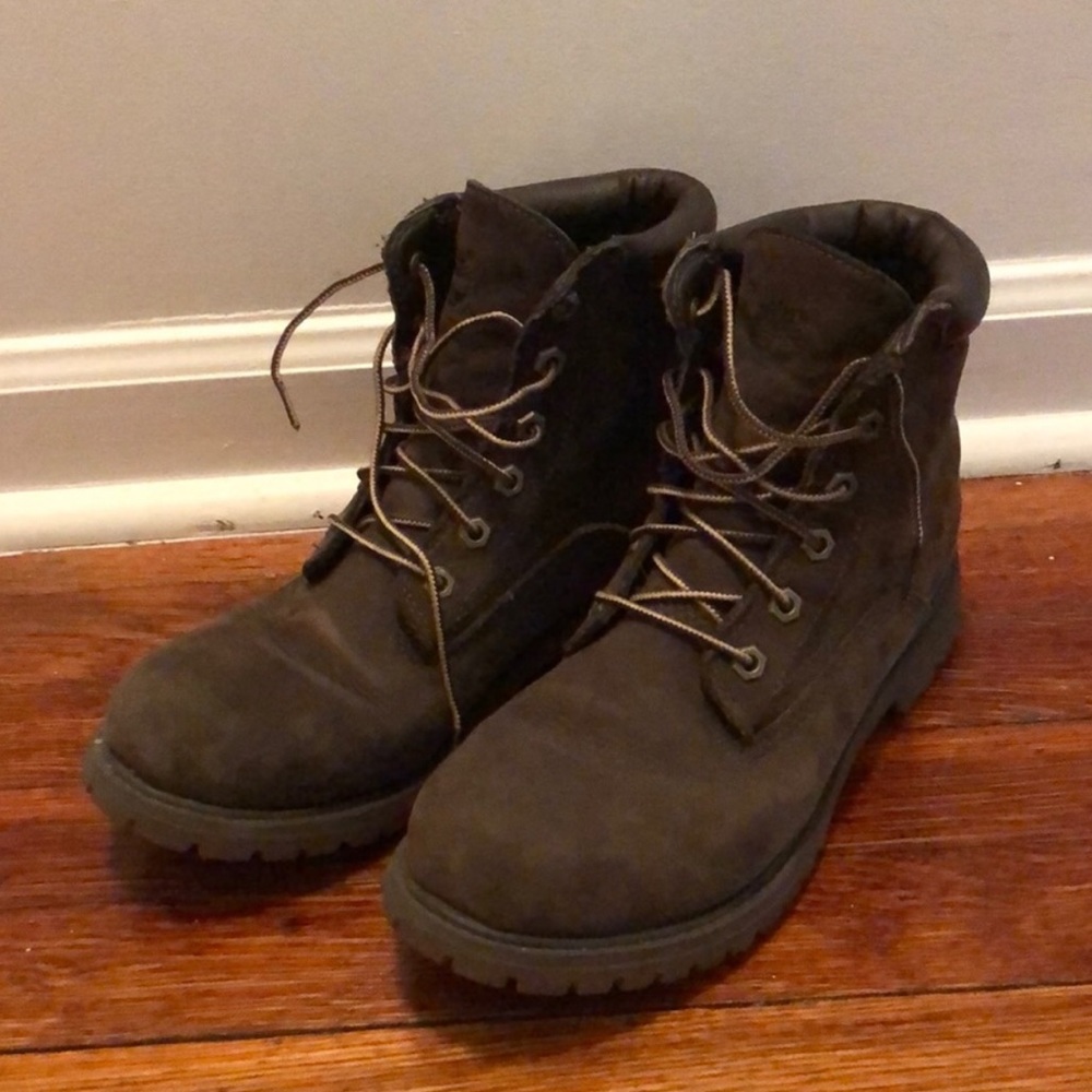 Womens Brown Leather Timberland Boots Size 10
